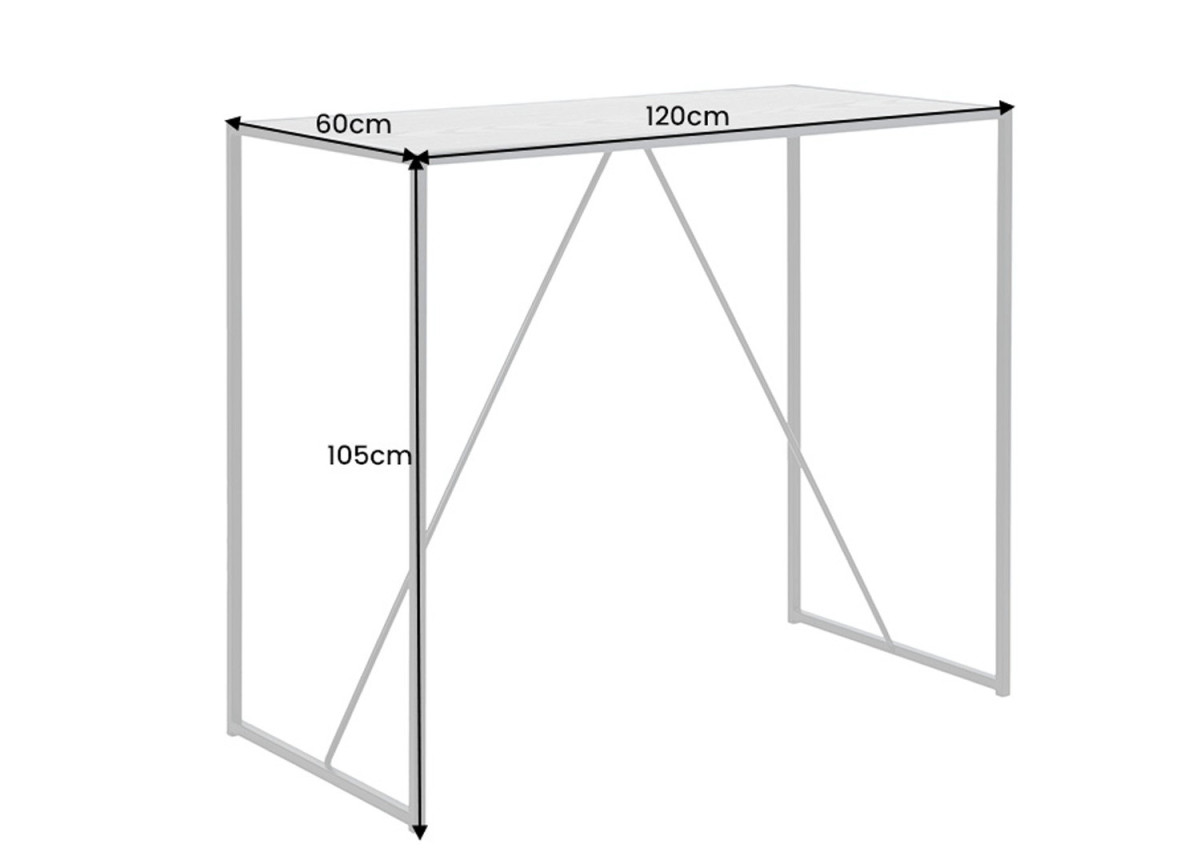 Table haute rectangulaire couleur bois noir