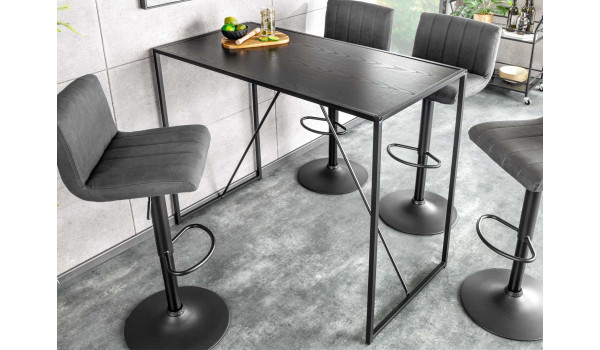 Table haute rectangulaire couleur bois noir