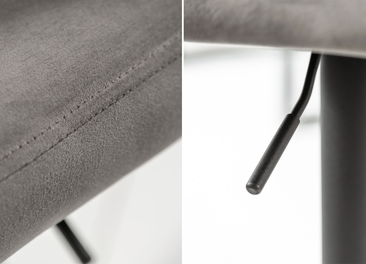 Tabourets de bar velours gris