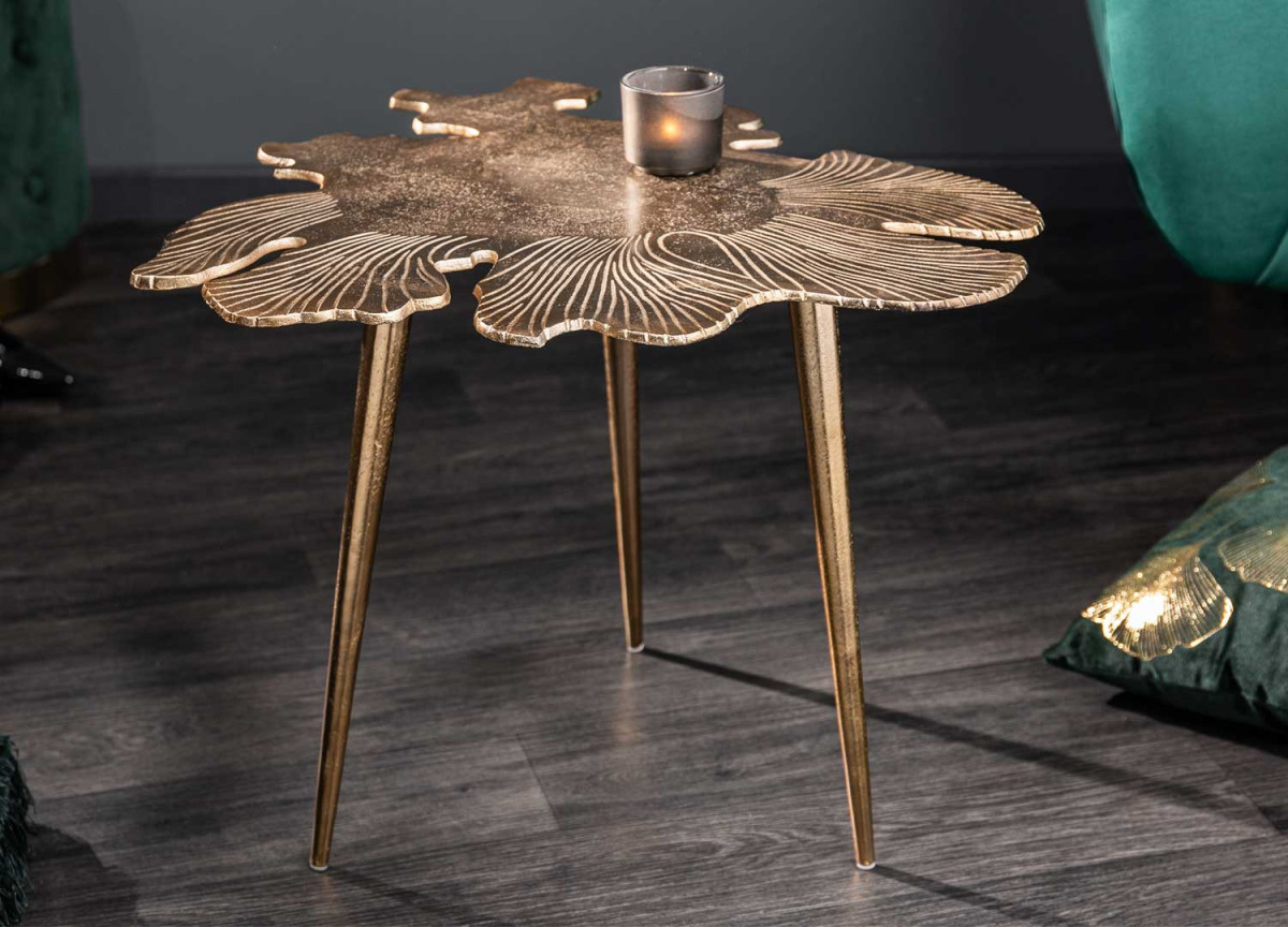 Table d'appoint dorée originale