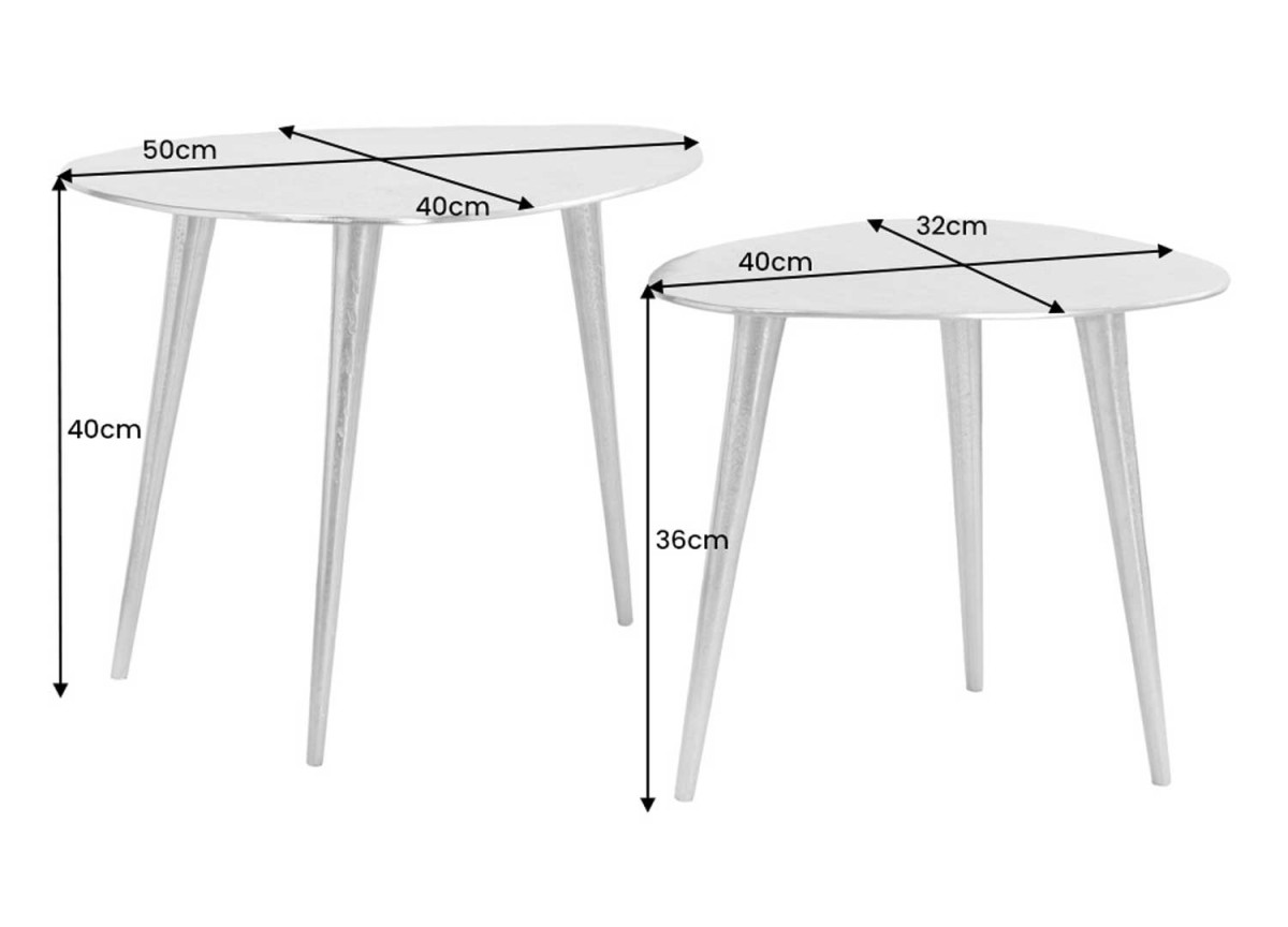 Table Gigogne en Métal Doré Originale