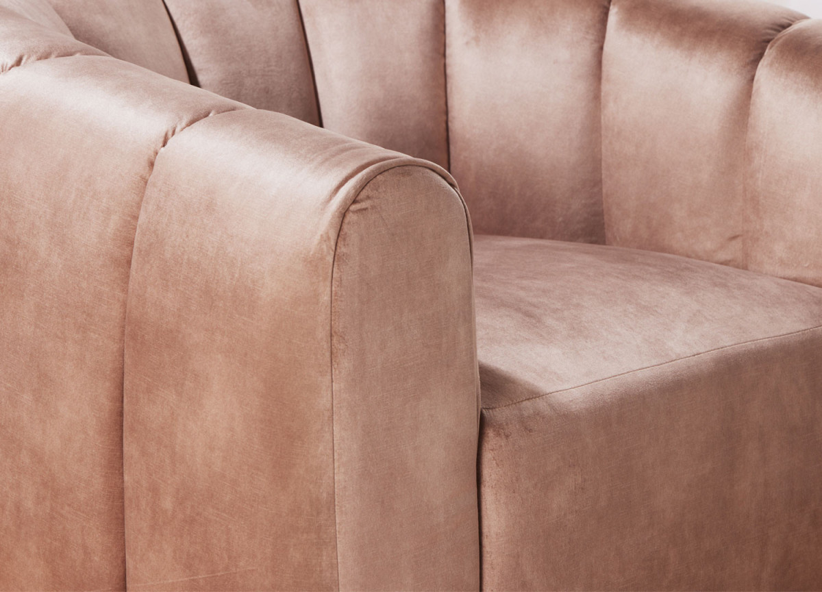 Fauteuil Salon Rotatif en Velours Champagne