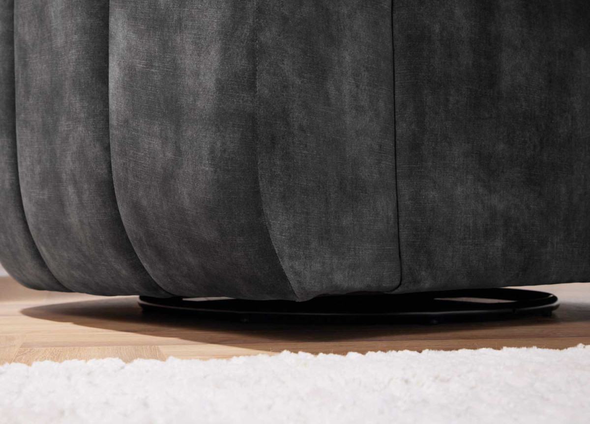 Fauteuil Moderne Confortable Velours Gris