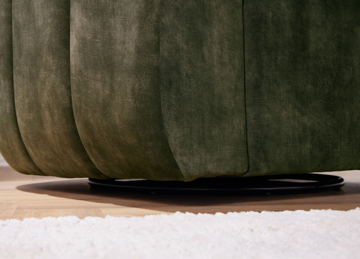 Fauteuil en Velours Vert Foncé Rotatif
