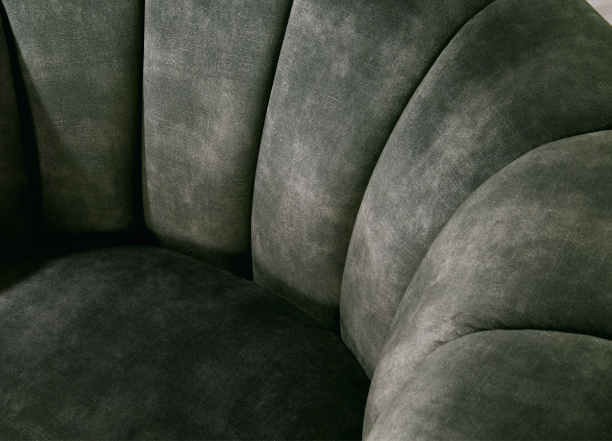 Fauteuil en Velours Vert Foncé Rotatif