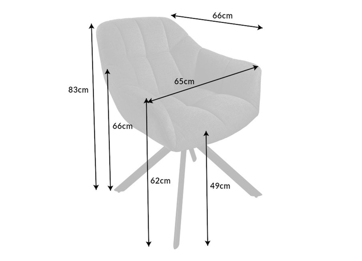 Fauteuils de table rotatifs tissu anthracite