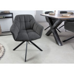 Fauteuils de table rotatifs tissu anthracite