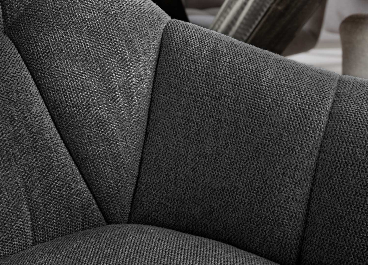 Fauteuils de table rotatifs tissu anthracite