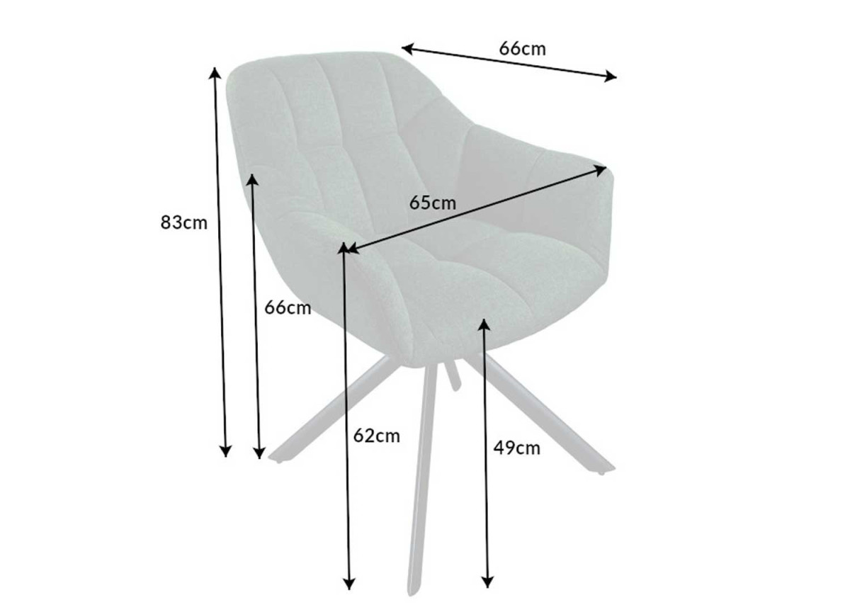 Chaises rotatives en tissu jaune