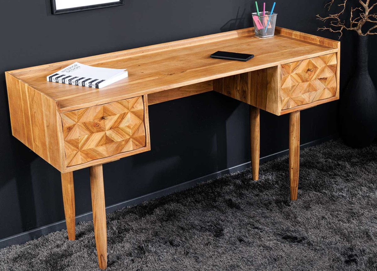 Bureau rétro moderne en acacia