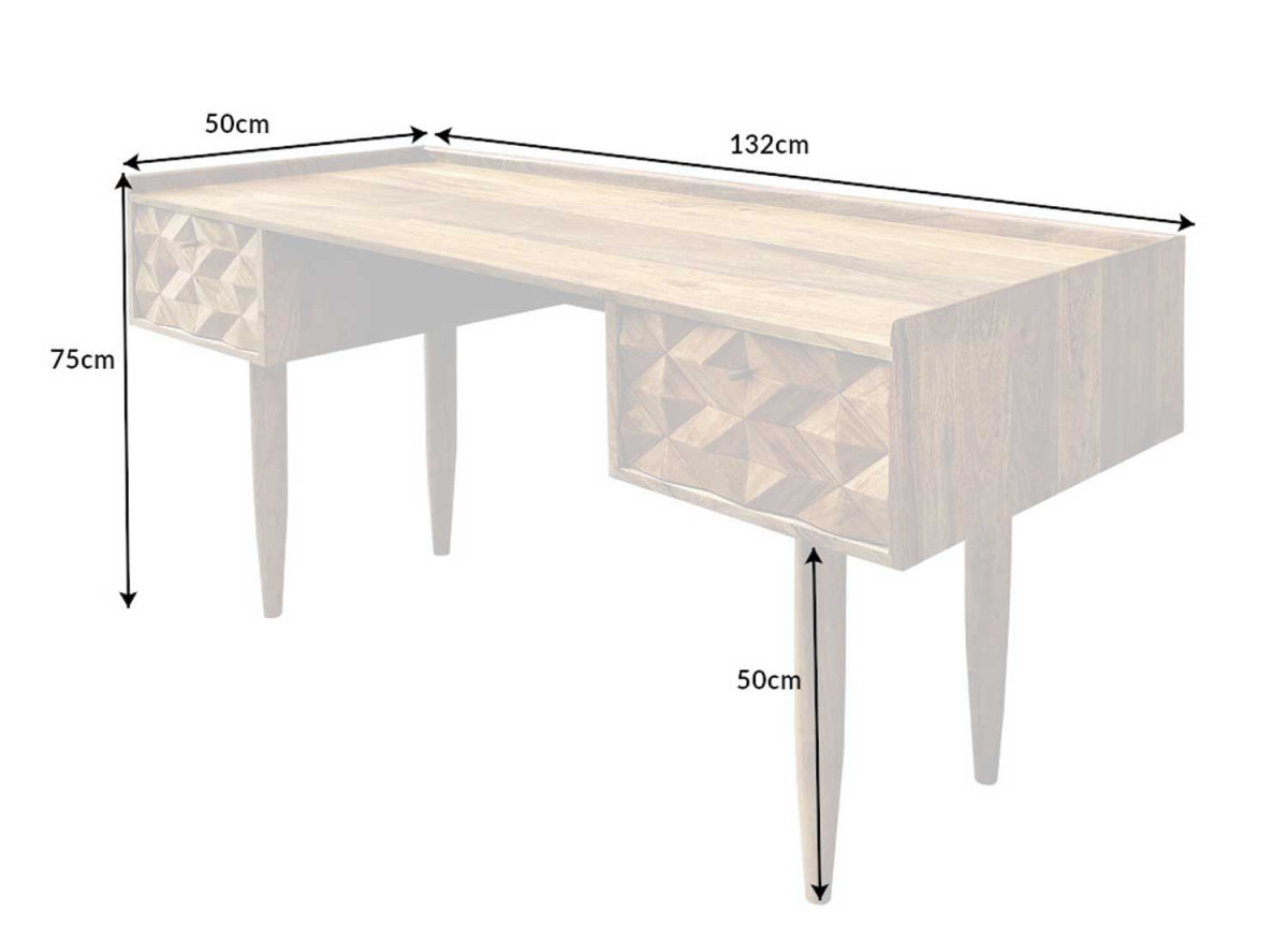 Bureau rétro moderne en acacia