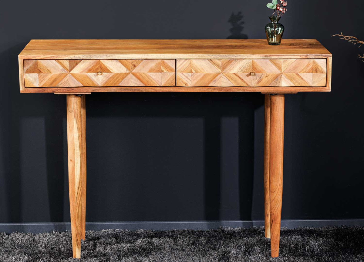 Console rétro moderne en acacia
