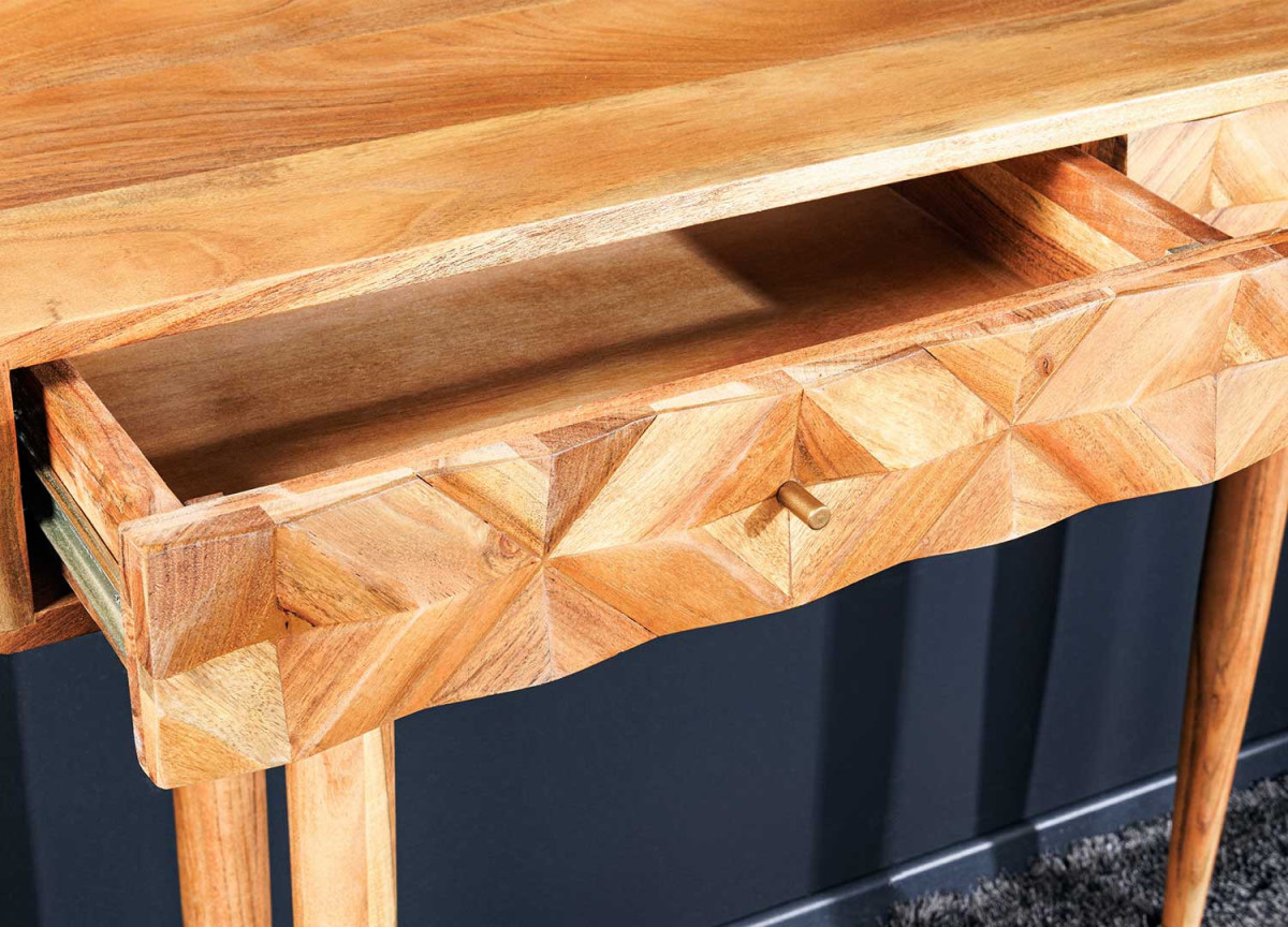 Console rétro moderne en acacia