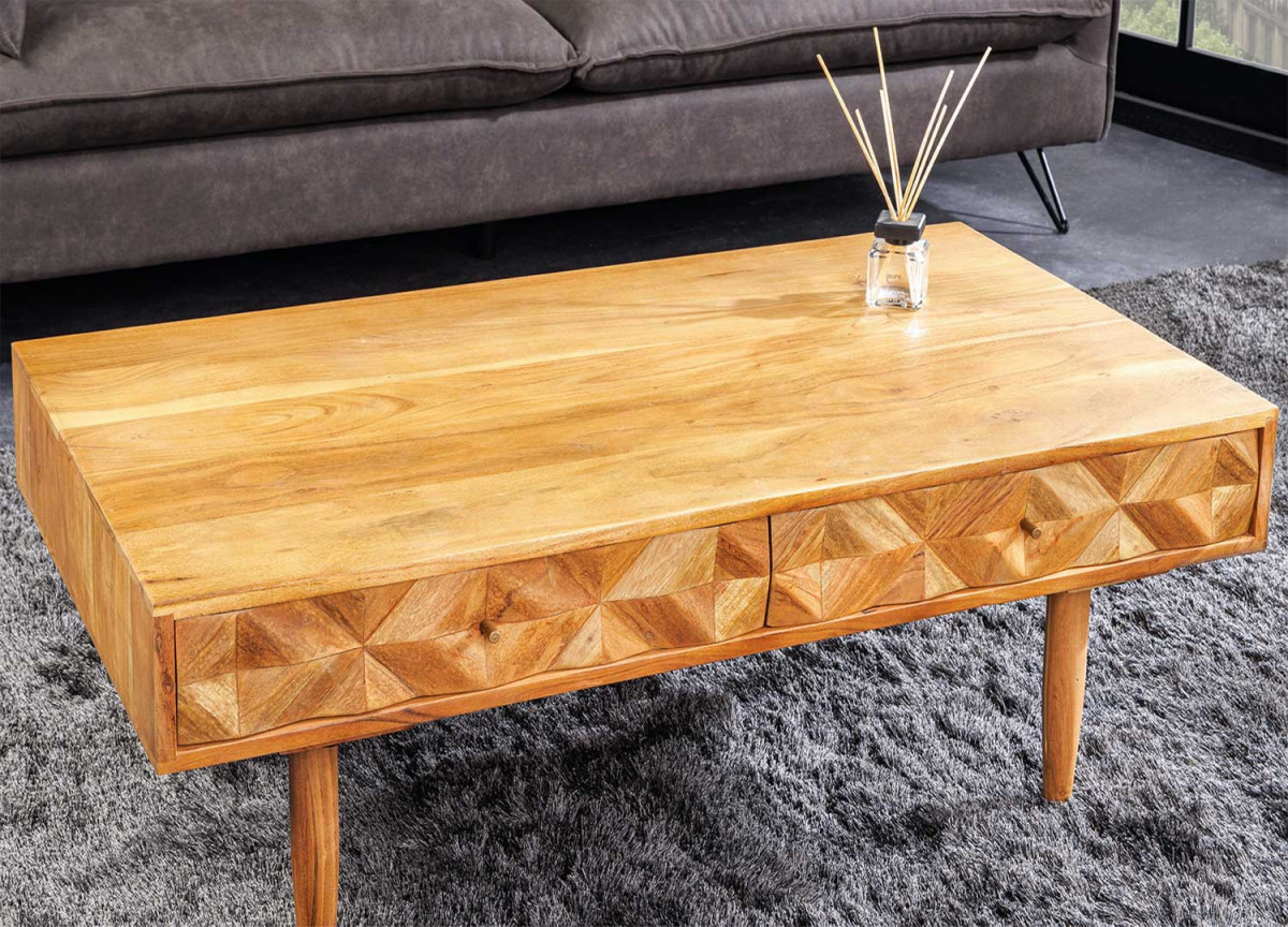 Table basse 100 cm acacia massif