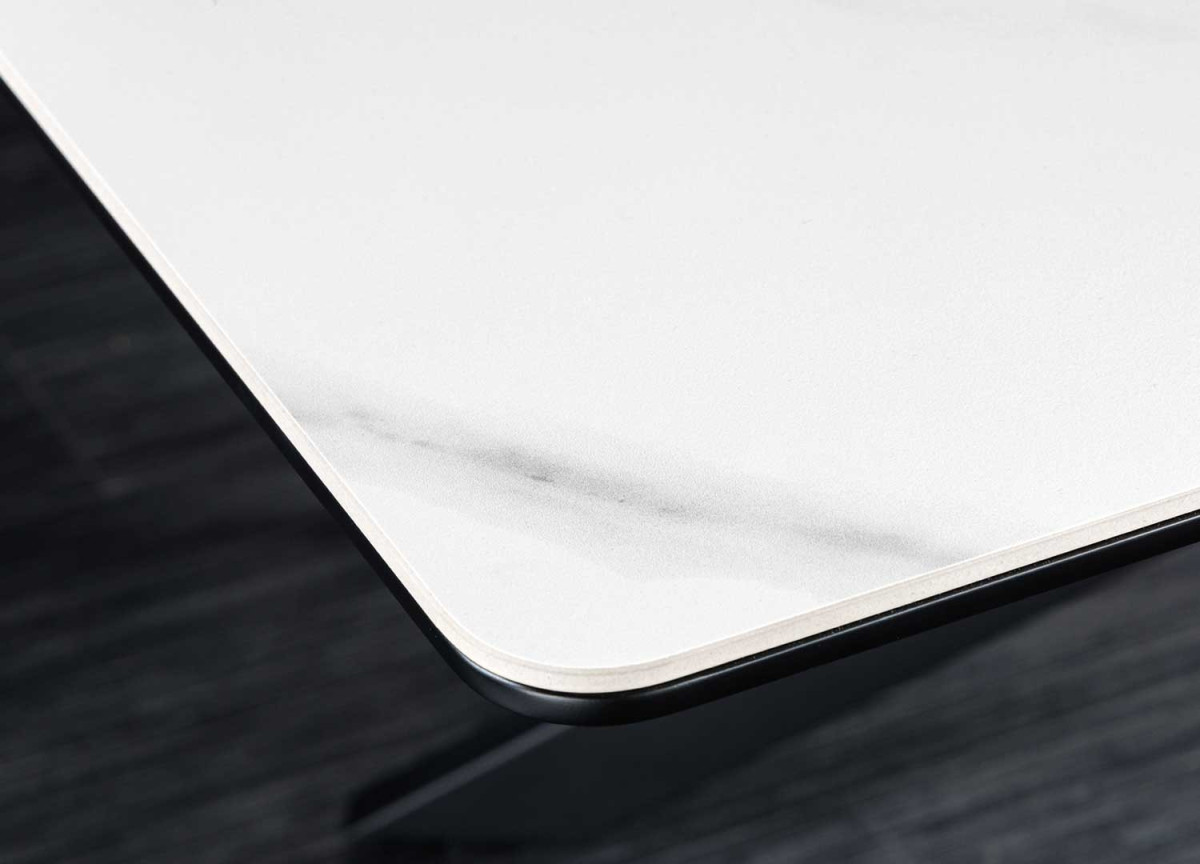 Table à manger extensible couleur marbre blanc