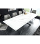 Table à manger extensible couleur marbre blanc