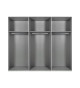 Armoire dressing 3 portes verre gris, graphite et chêne artisan