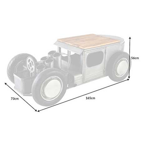 Table Basse Voiture Vintage Hot Rod - Range-Bouteilles