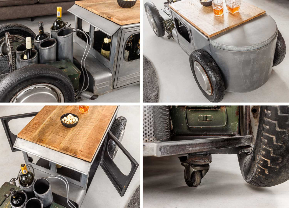 Table Basse Voiture Vintage Hot Rod - Range-Bouteilles