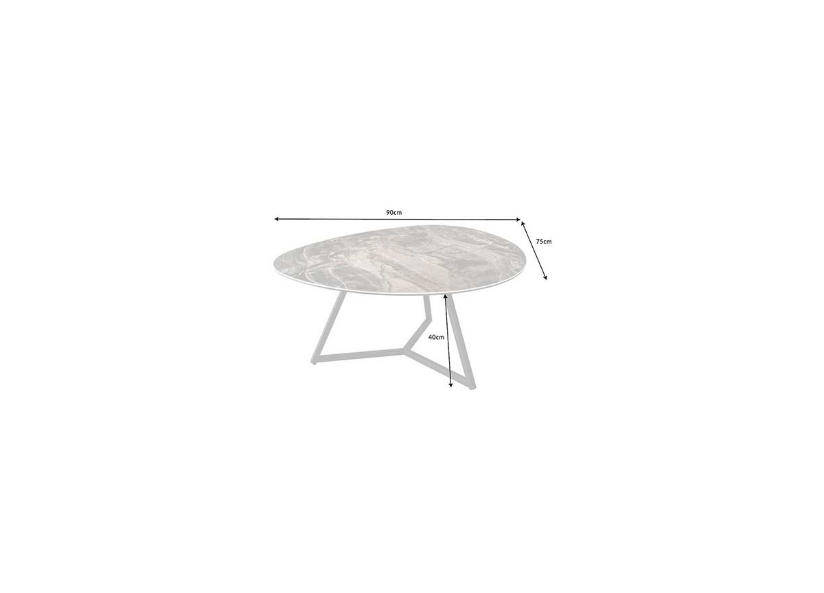 Table basse en céramique marbre taupe