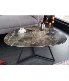 Table basse en céramique marbre taupe