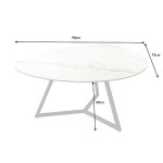 Table basse en céramique blanche 90 cm