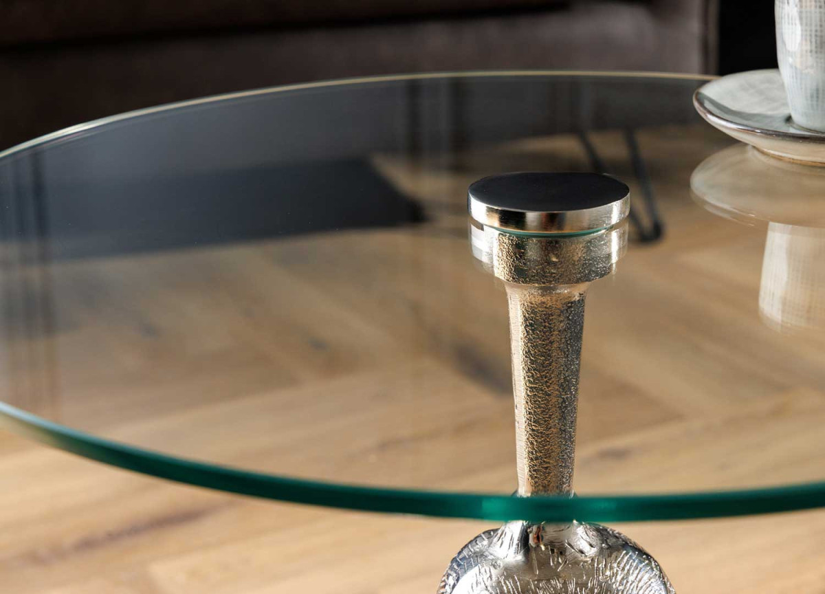 Table d'appoint moderne déco Gorille argenté