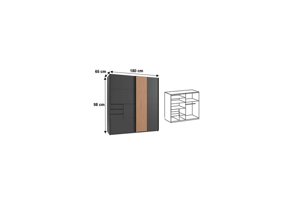 Armoire en bois moderne et gris graphite