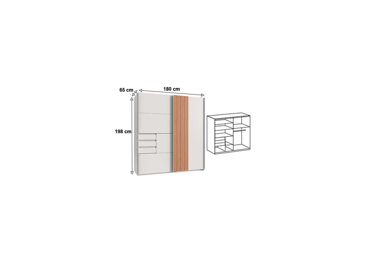 Armoire moderne bois et blanche