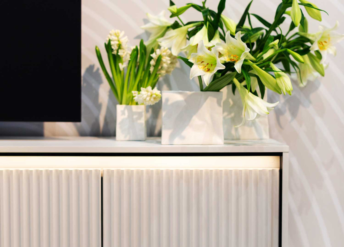 Bahut Beige/Sable avec Éclairage LED