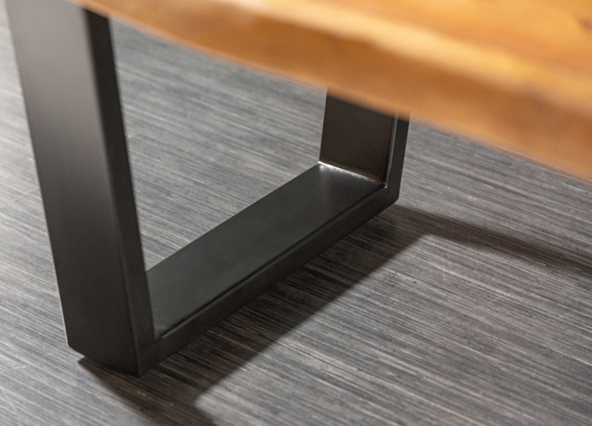 Table Basse 100x60 en Acacia et Pieds Noir