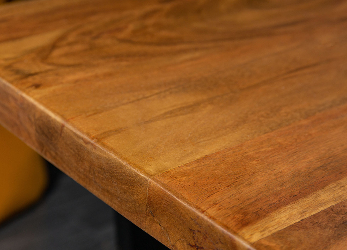 Table Basse 100x60 en Acacia et Pieds Noir