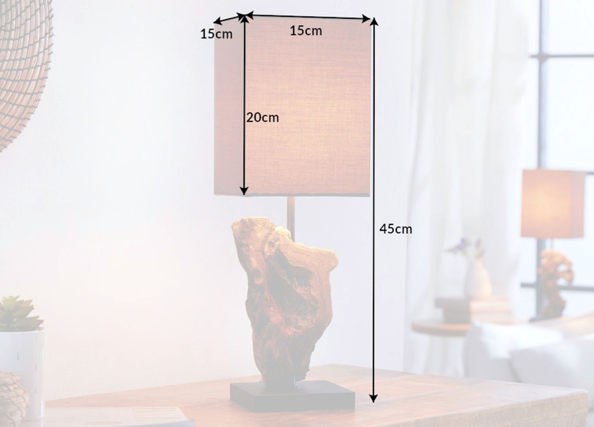 Lot de 2 lampes de table en bois flotté