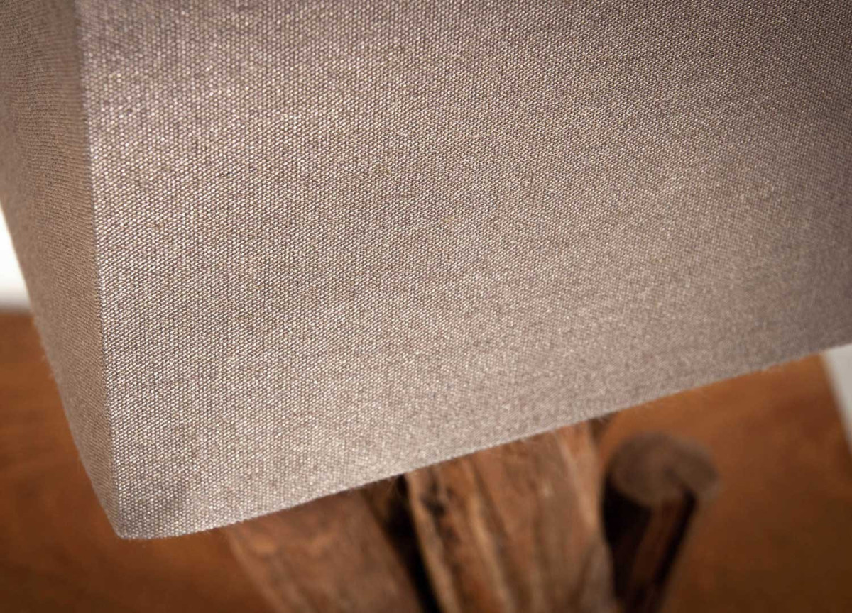 2 Lampes décoratives en bois et lin