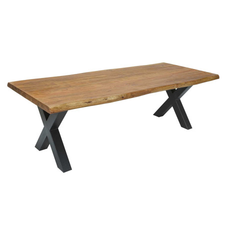 Table à manger moderne massive en bois d'acacia