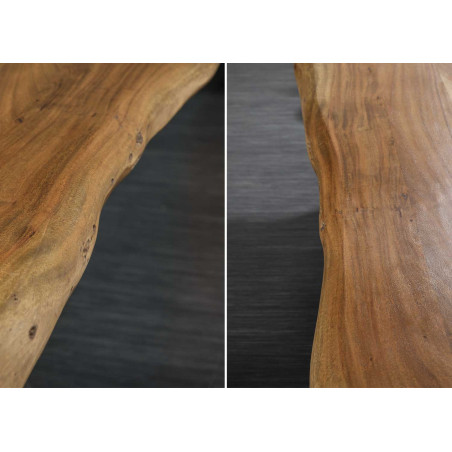 Table à Manger en Bois Massif et Métal de Haute Qualité