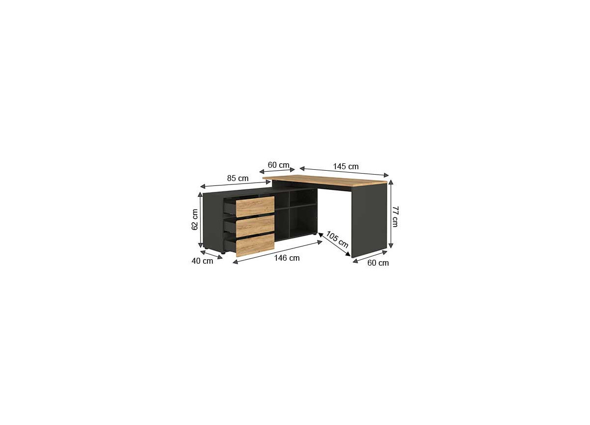 Bureau en bois et gris graphite