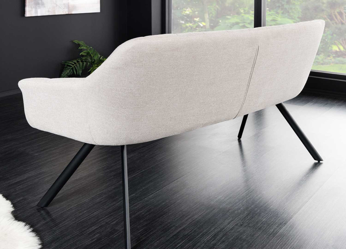 Banquette design tissu beige