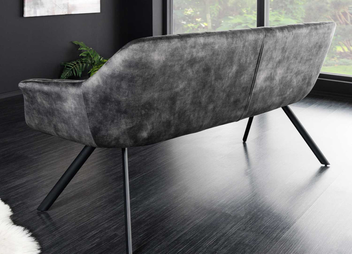 Banquette design en velours gris