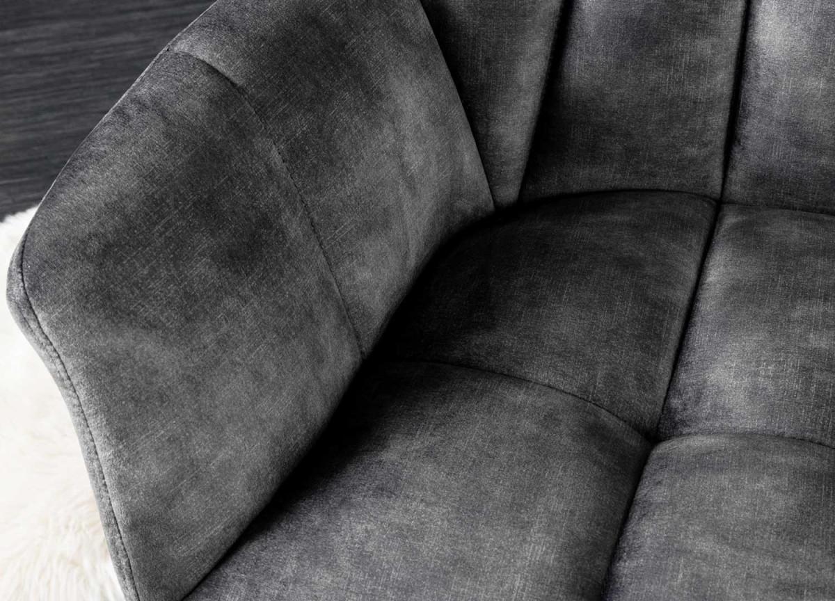 Banquette design en velours gris