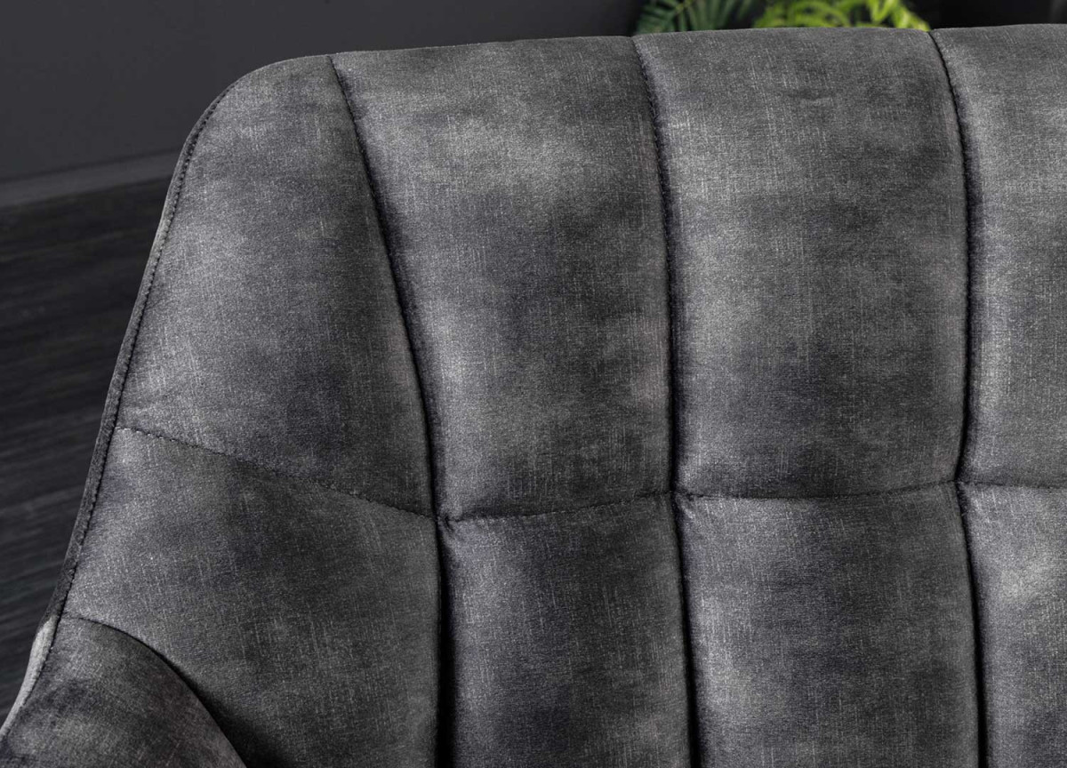 Banquette design en velours gris