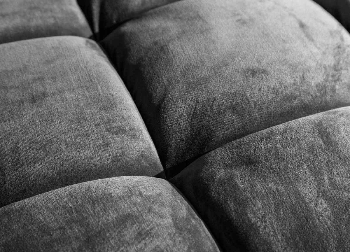 Canapé Velours Gris 3 Places