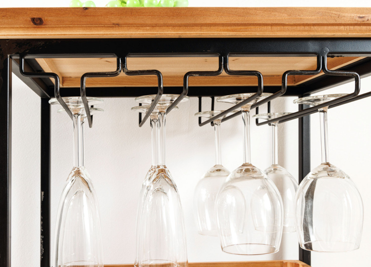 Meuble casier à vin bois et métal