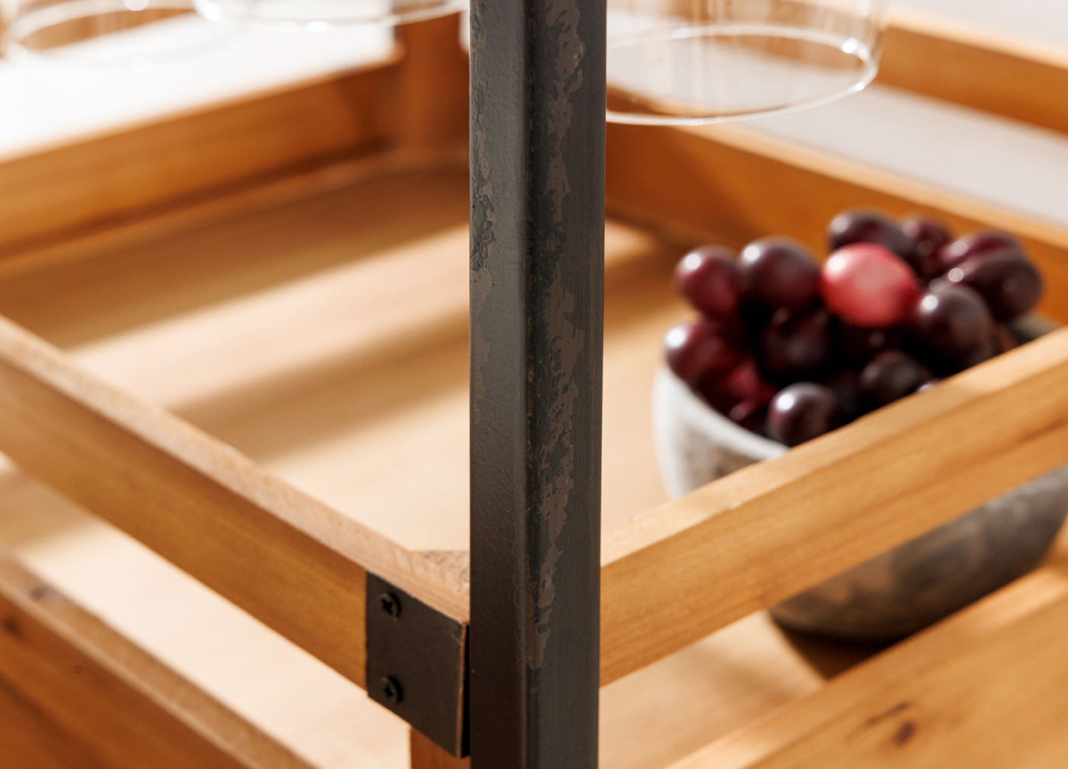 Meuble casier à vin bois et métal