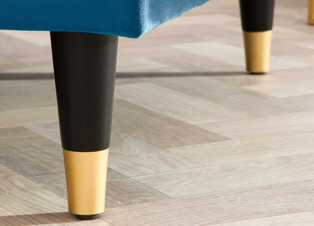 Canapé d'Angle Rétro Moderne Bleu Pétrole