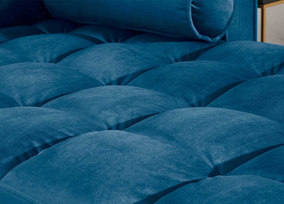 Canapé d'Angle Rétro Moderne Bleu Pétrole