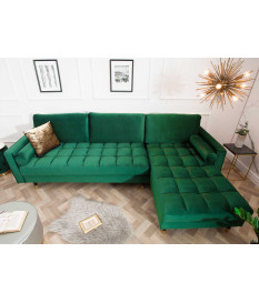 Canapé d'angle vert émeraude