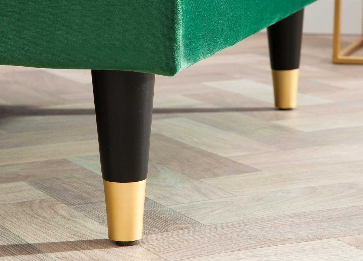 Canapé d'Angle Rétro Moderne Velours Vert Émeraude