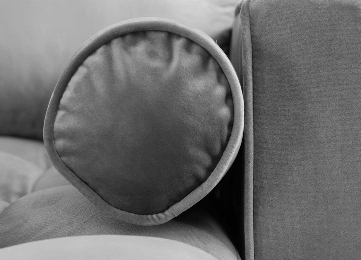 Canapé d'Angle Velours Matelassé Gris