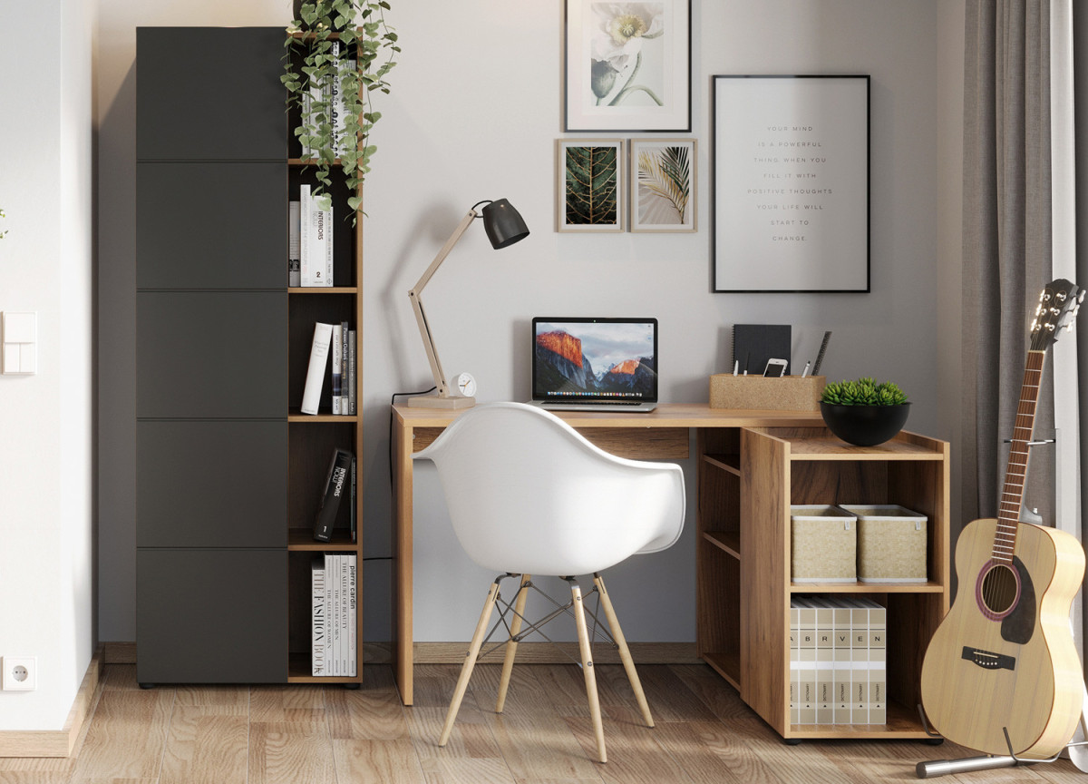 Bureau d'angle avec rangement